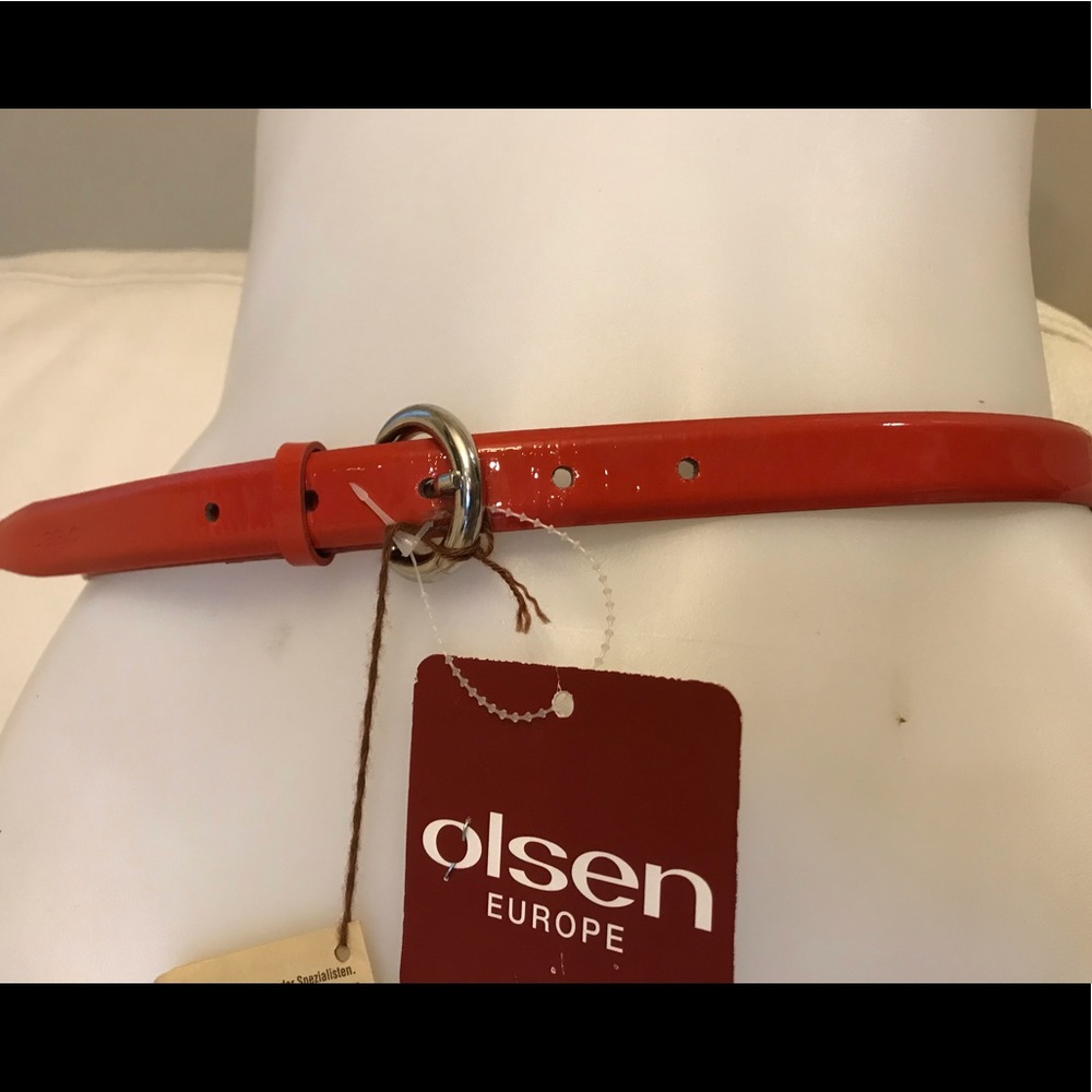 NEW Olsen Orange Leather Belt